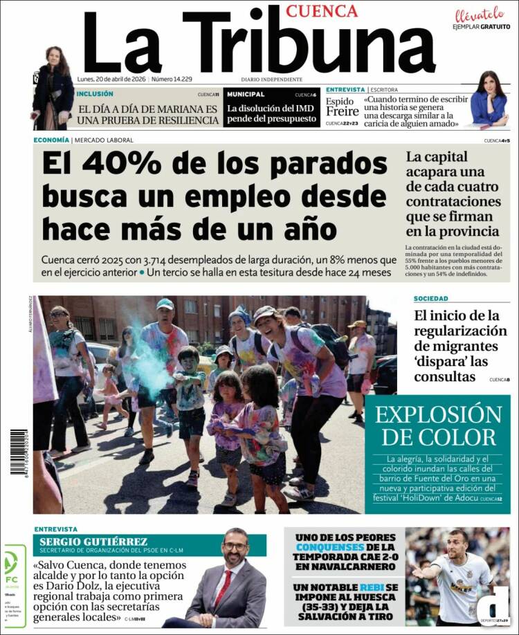 Portada de La Tribuna de Cuenca (Espa&ntilde;a)