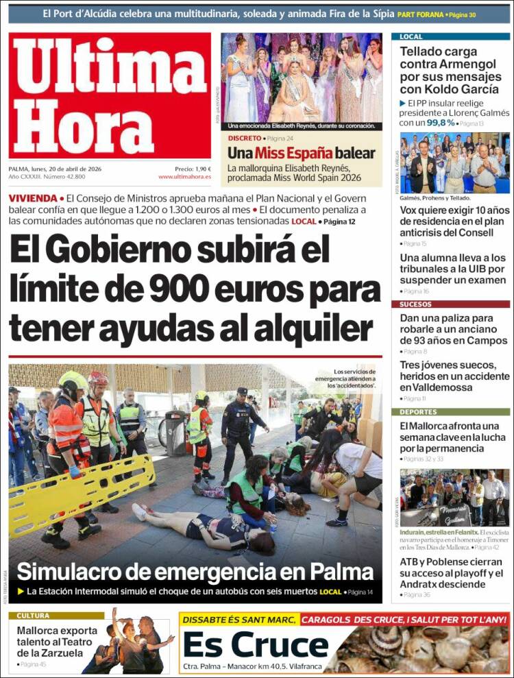 Portada de Última Hora (Espa&ntilde;a)