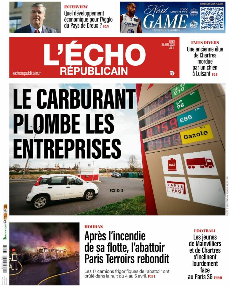 Portada de L'Echo Républicain (France)