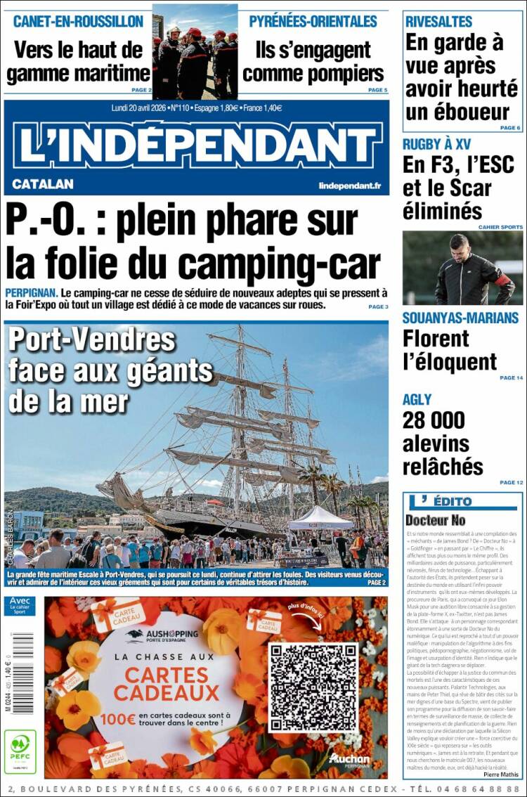 Portada de Le Indépendant (Francia)