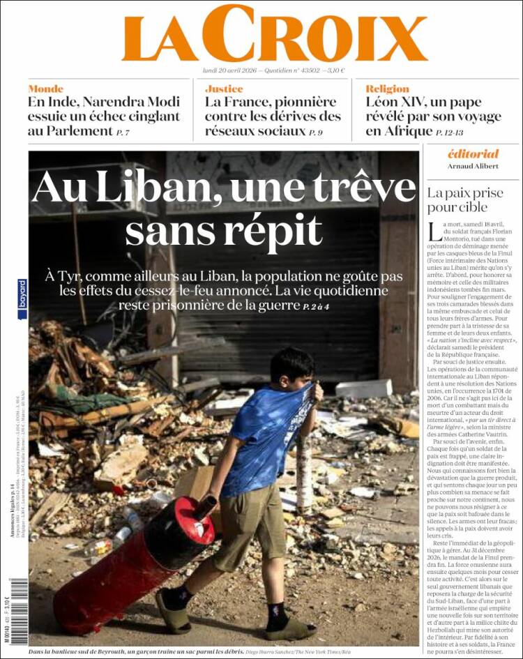 Portada de La Croix (Francia)