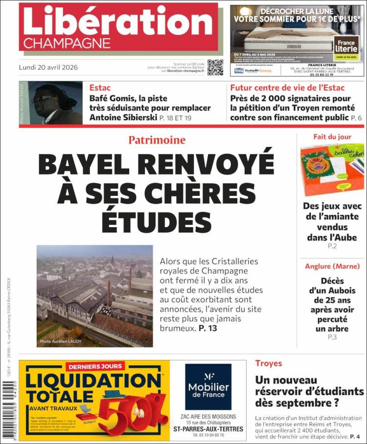 Portada de Libération Champagne (Francia)