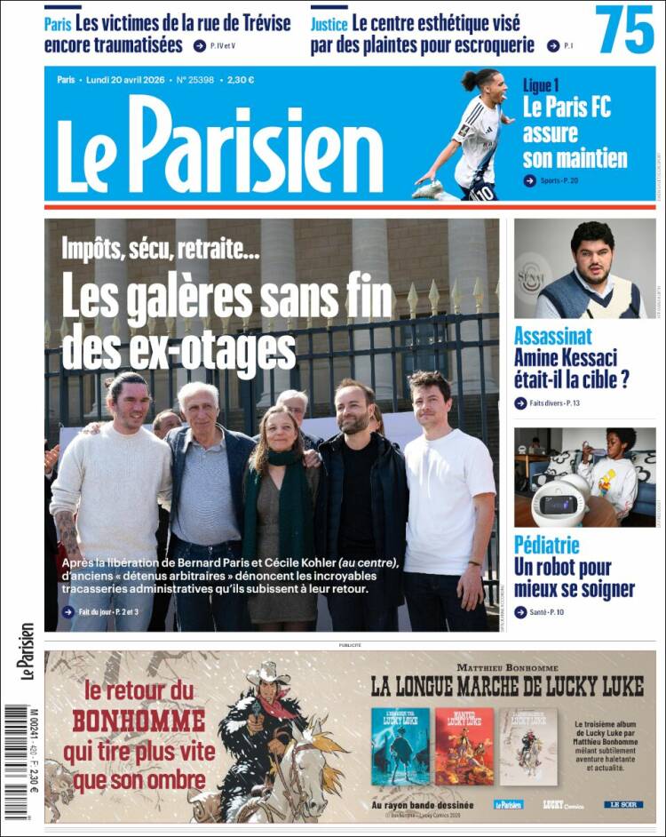 Portada de Le Parisien (Francia)