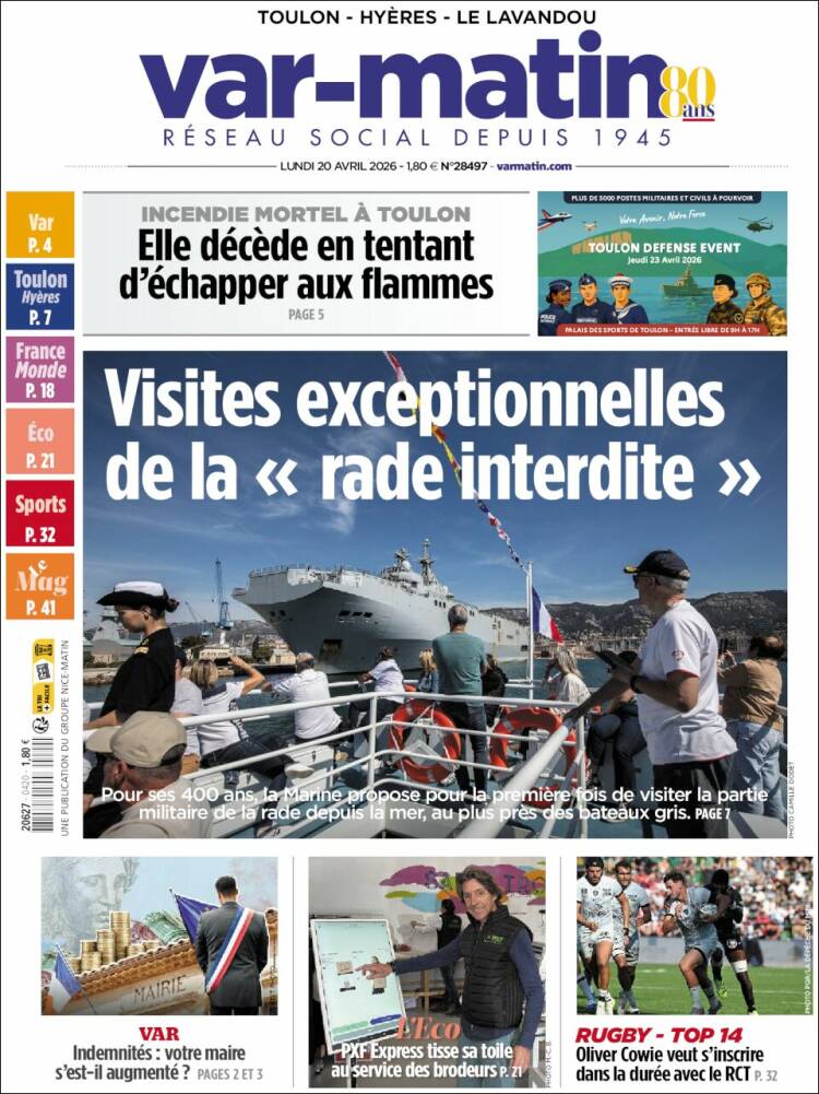 Portada de Var-Matin (Francia)