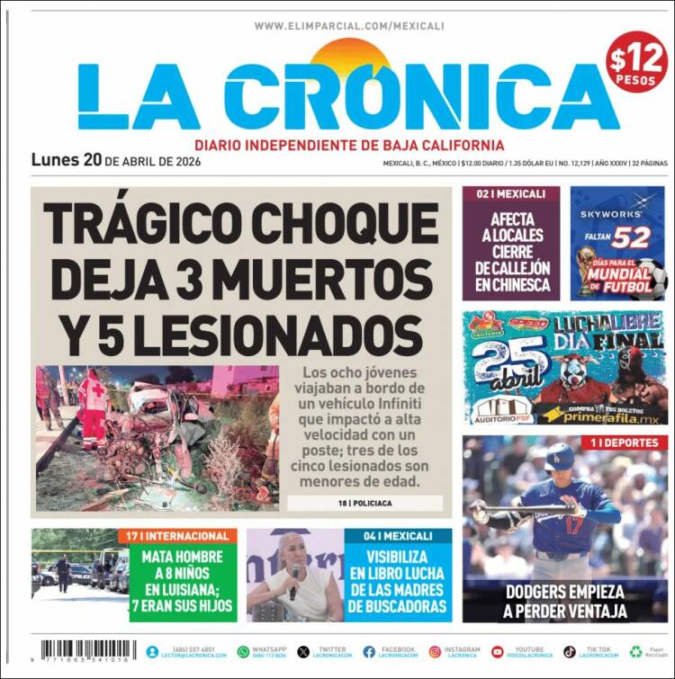 Portada de La Crónica de Baja California (M&eacute;xico)