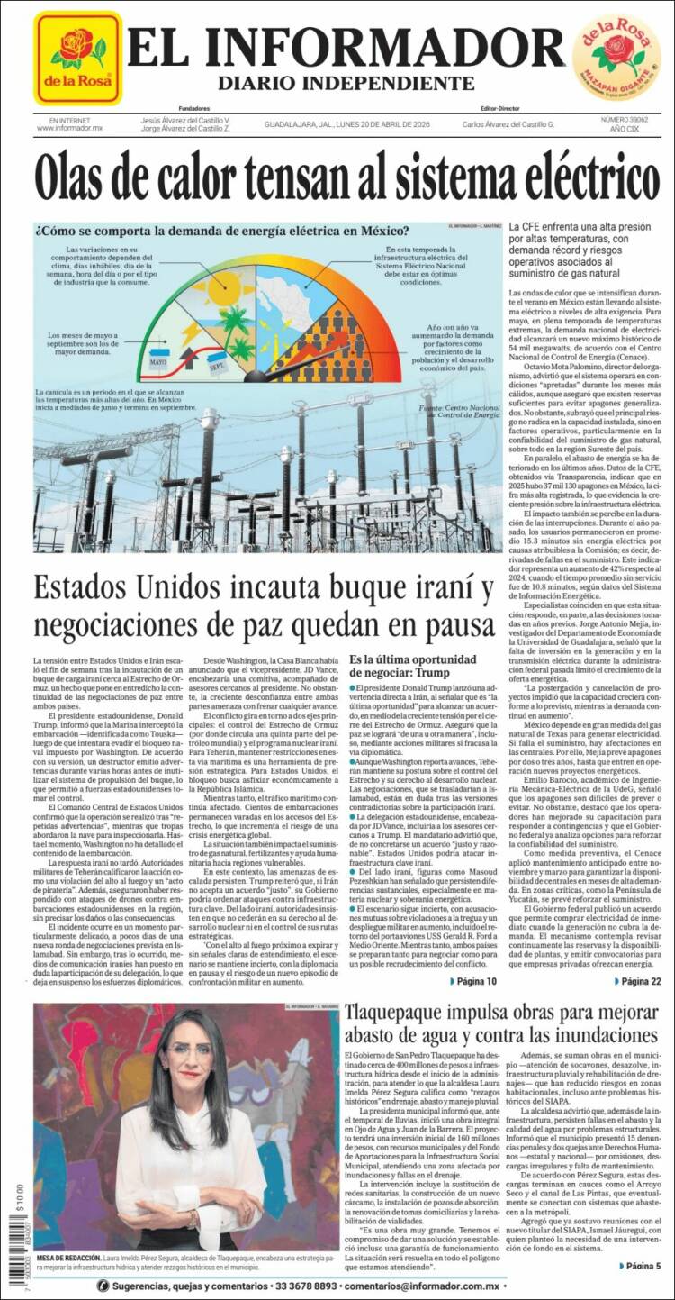 Portada de El Informador (M&eacute;xico)