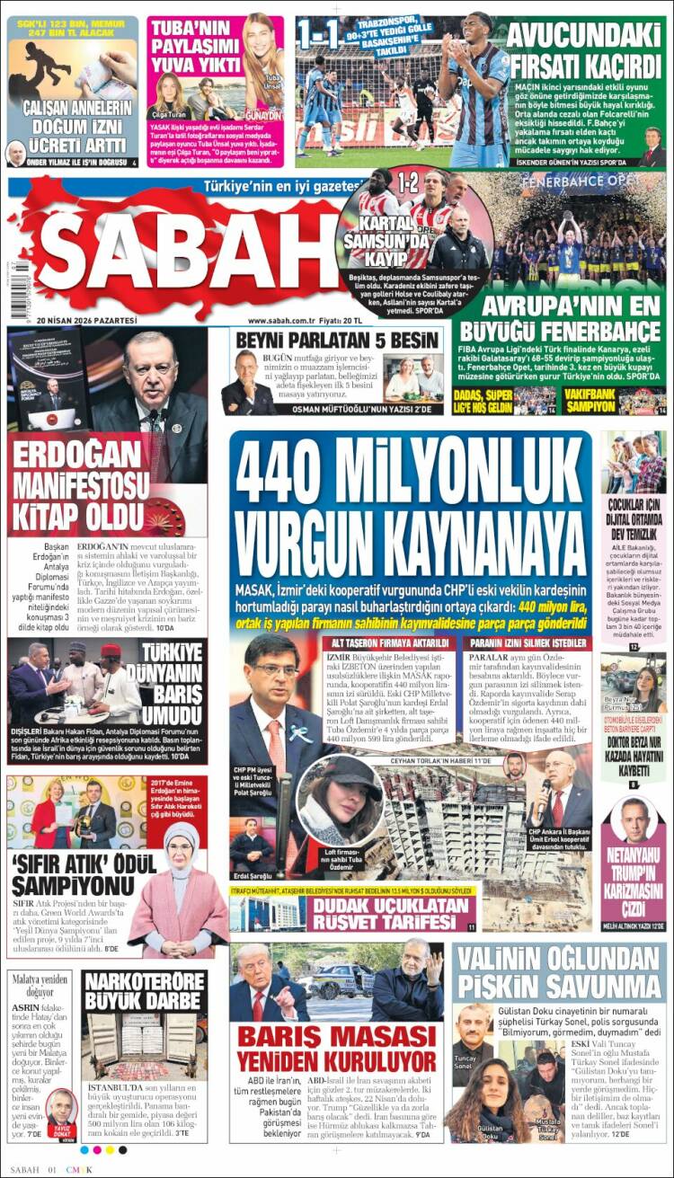 Portada de Sabah (Turqu&iacute;a)