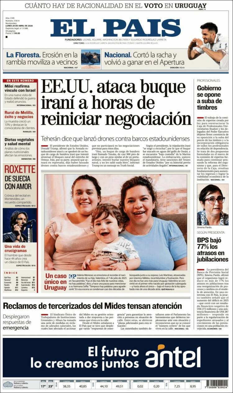 Portada de El País (Uruguay)