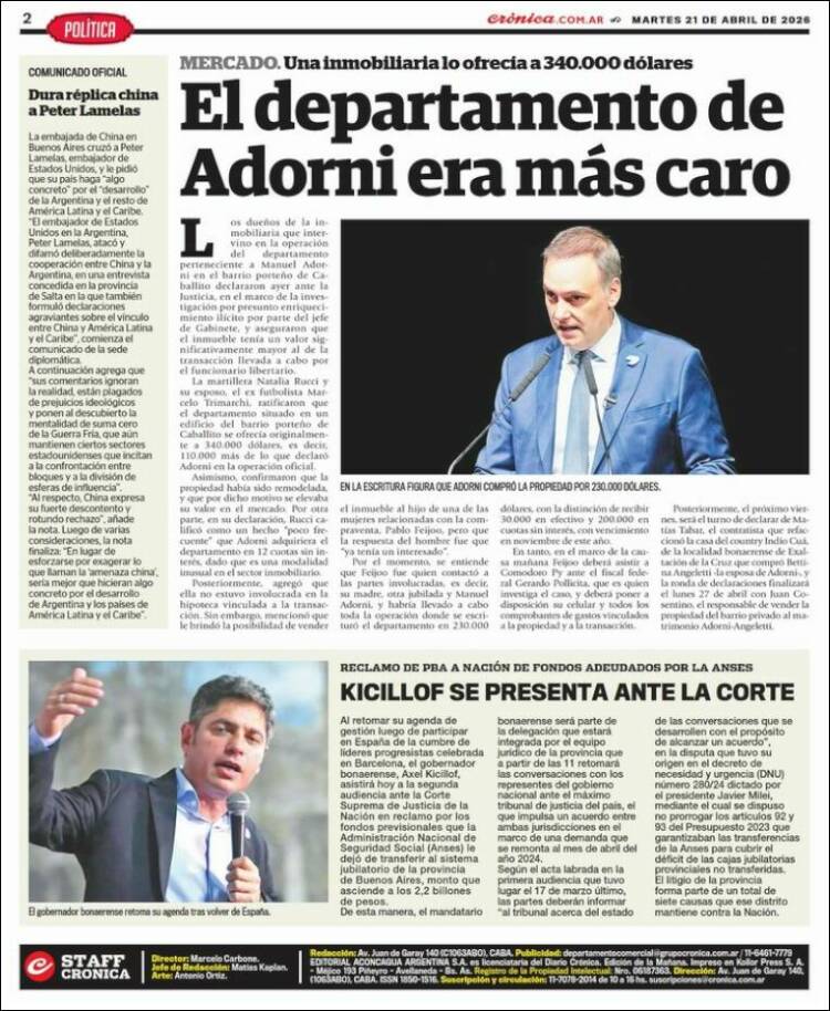 Portada de La Voz del Chaco (Argentina)