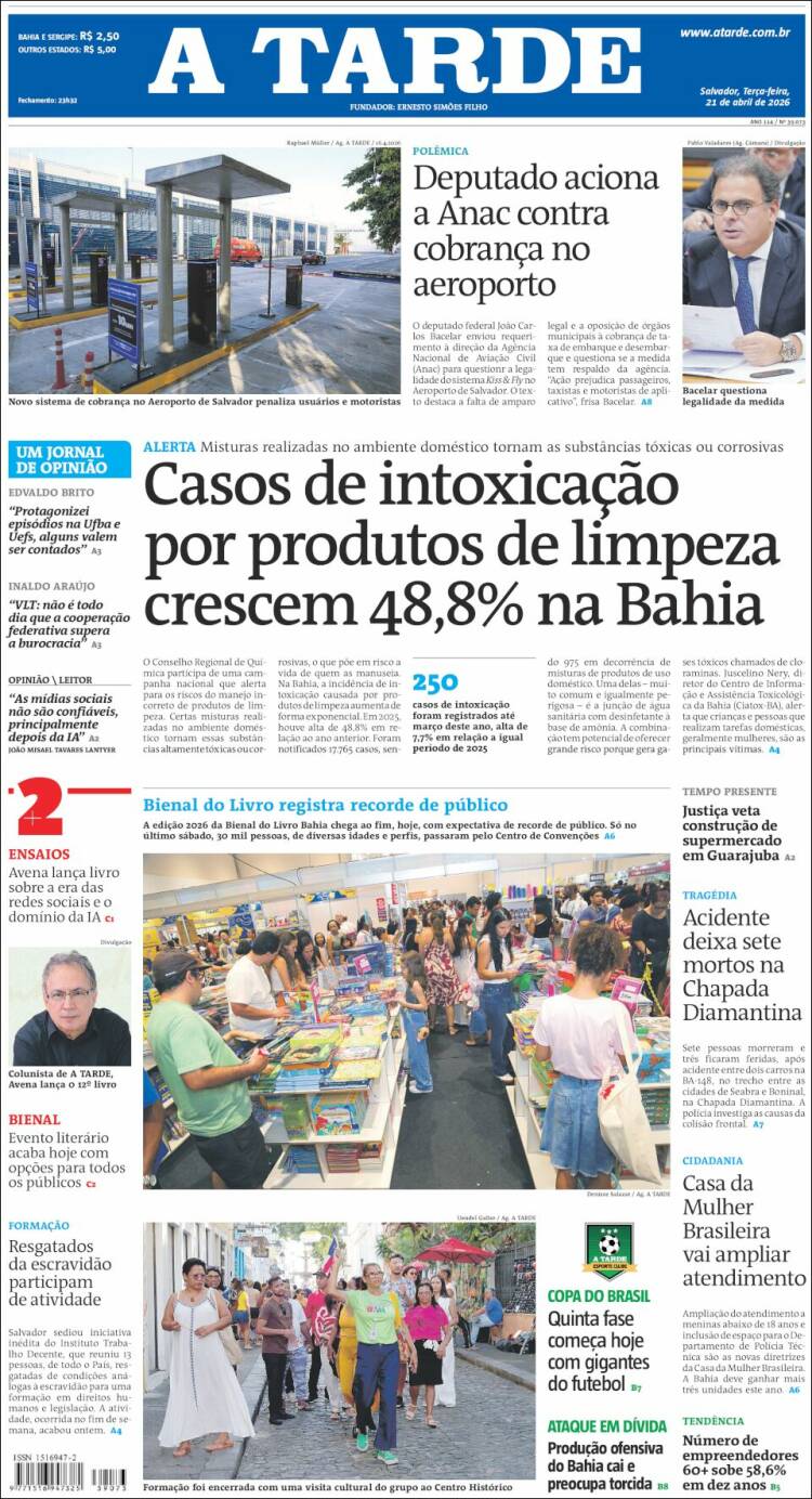 Portada de Diário A Tarde (Brasil)