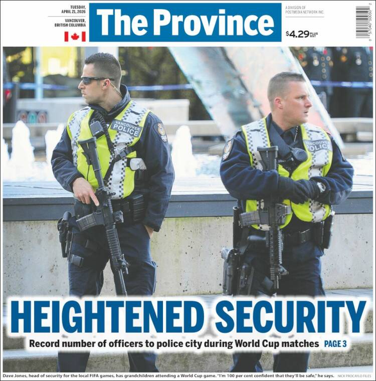 Portada de The Province (Canad&aacute;)