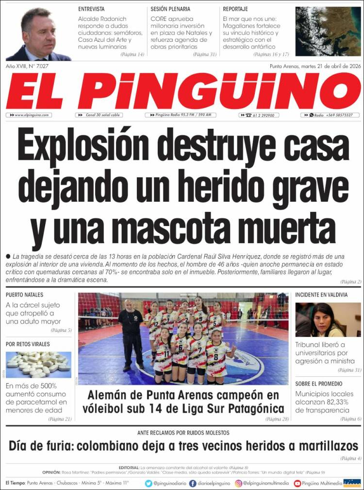 Portada de El Pingüino (Chile)