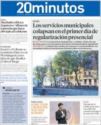 Portada de 20 Minutos - Madrid (Espa&ntilde;a)