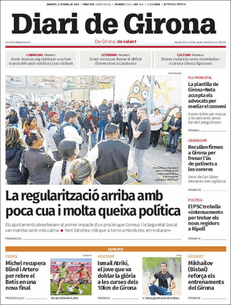 Portada de Diari de Girona (Espa&ntilde;a)