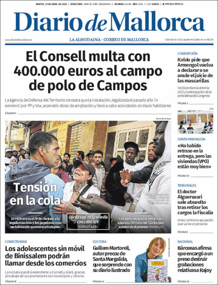 Portada de Diario de Mallorca (Espa&ntilde;a)