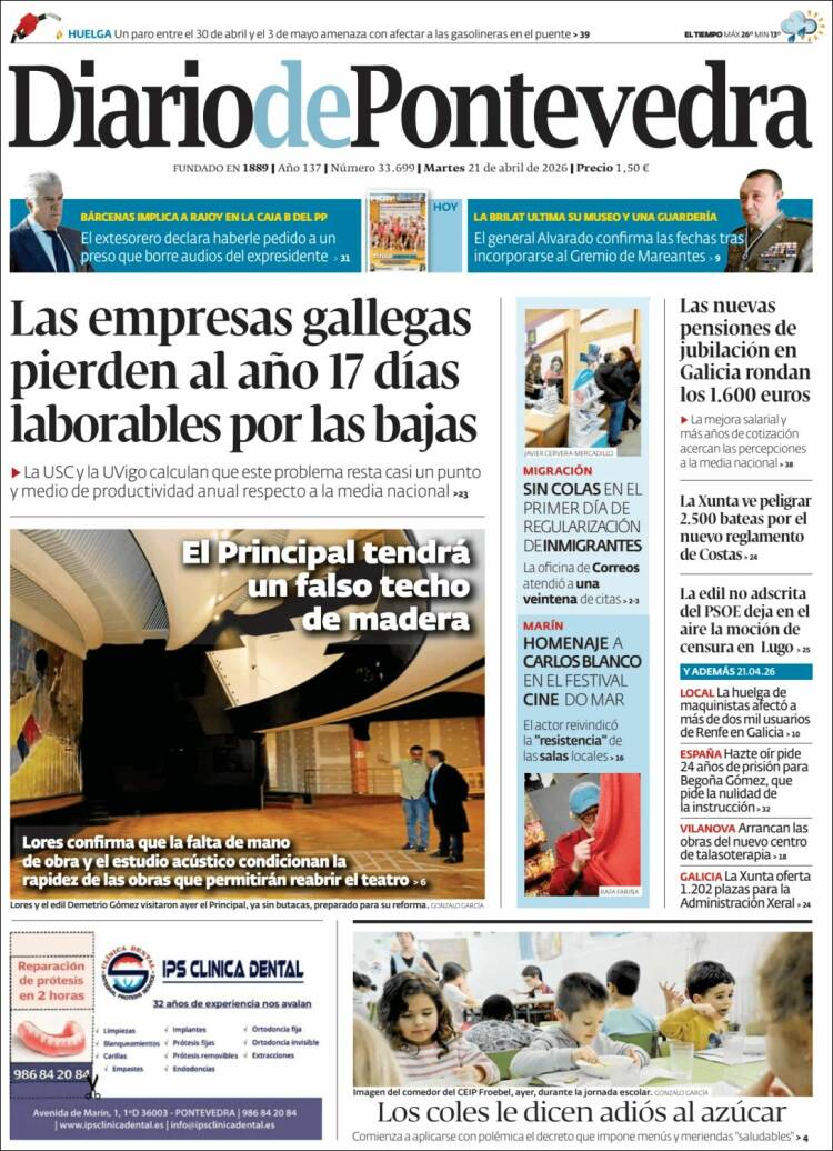 Portada de Diario de Pontevedra (Espa&ntilde;a)