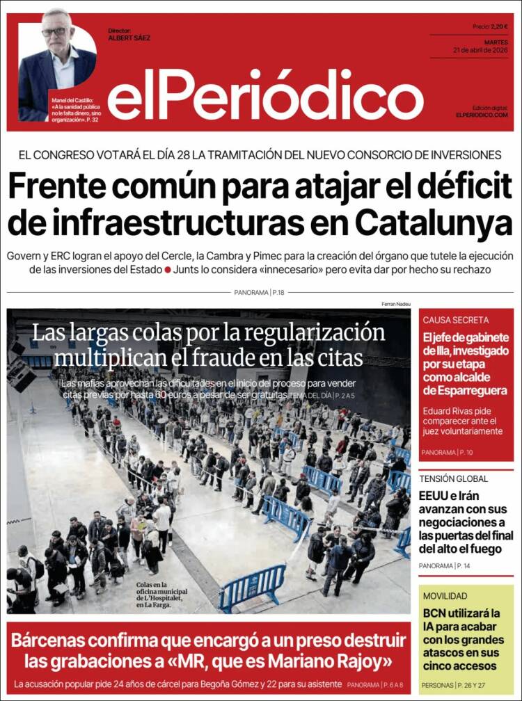 Portada de El Periódico (Espa&ntilde;a)
