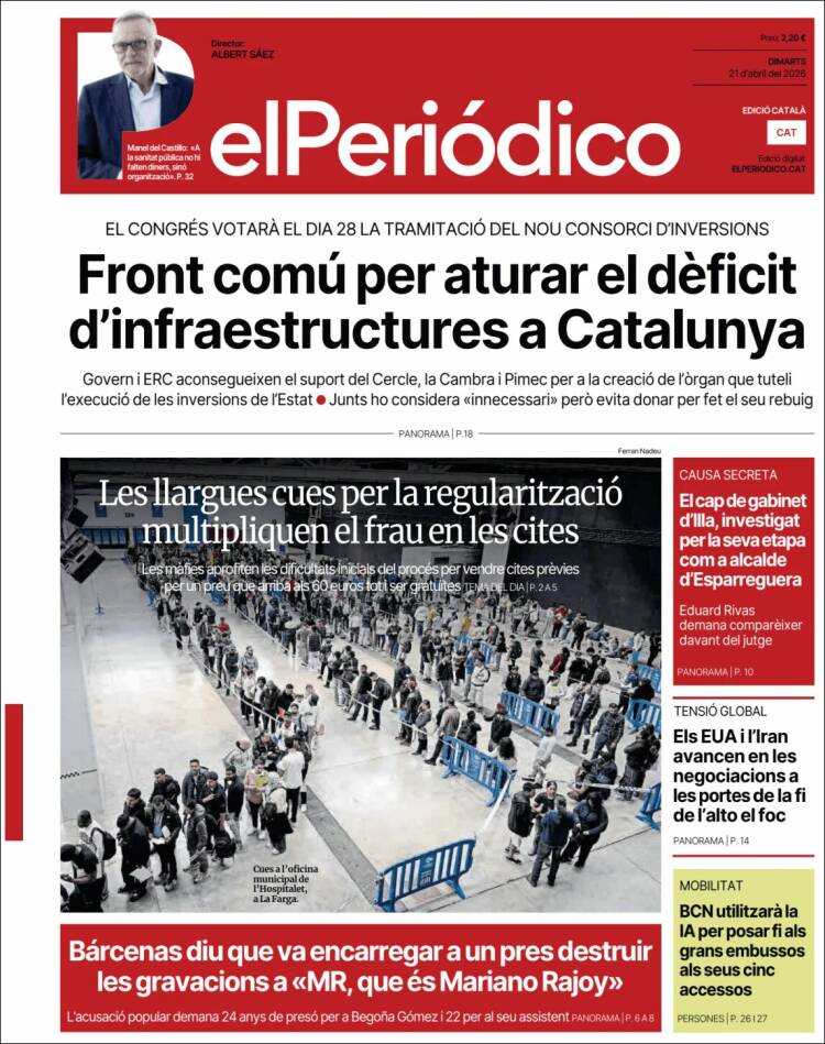 Portada de El Periódico de Catalunya (Espa&ntilde;a)
