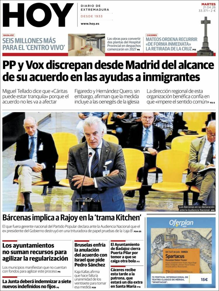 Portada de Hoy - Caceres (Espa&ntilde;a)