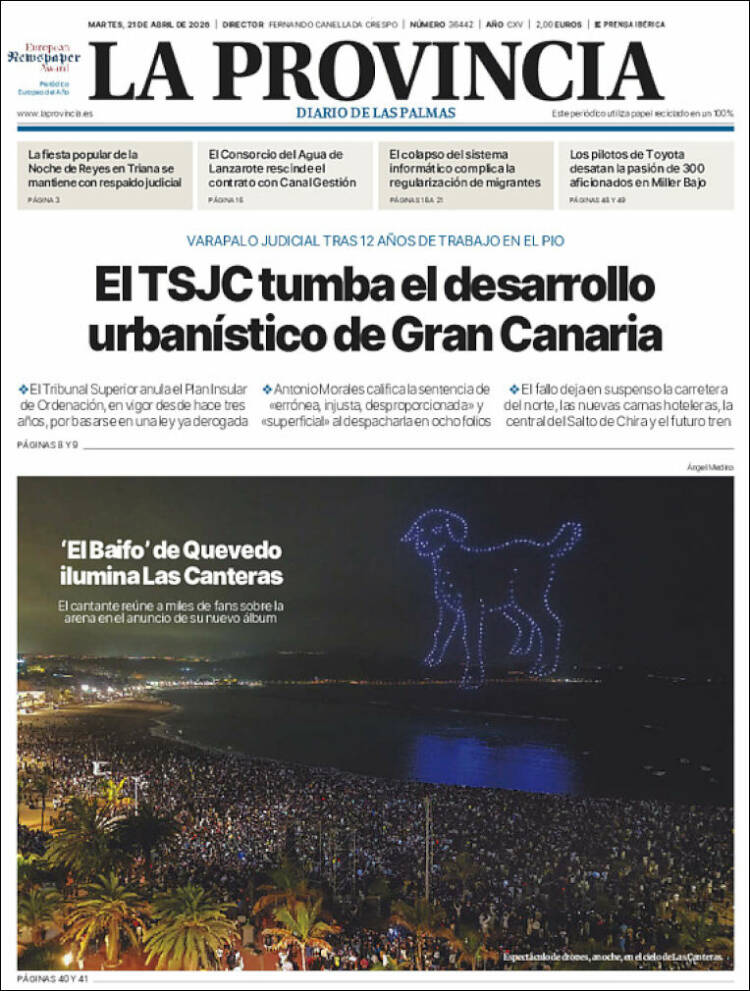 Portada de La Provincia (Espa&ntilde;a)
