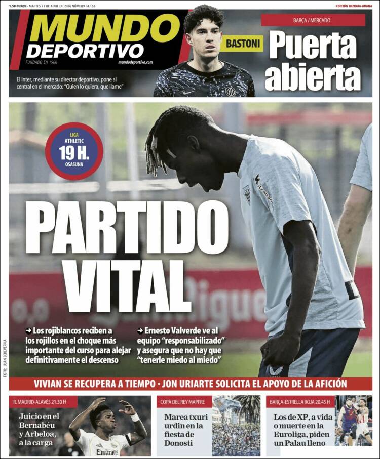 Portada de Mundo Deportivo Bizkaia (Espa&ntilde;a)