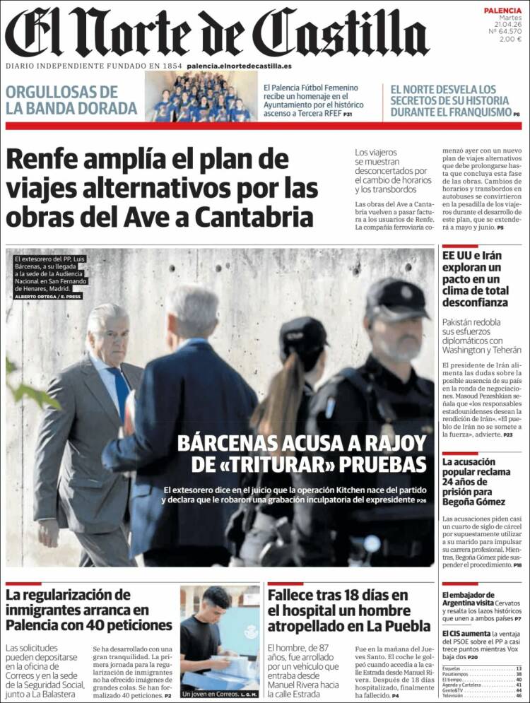 Portada de Norte de Castilla - Palencia (Espa&ntilde;a)