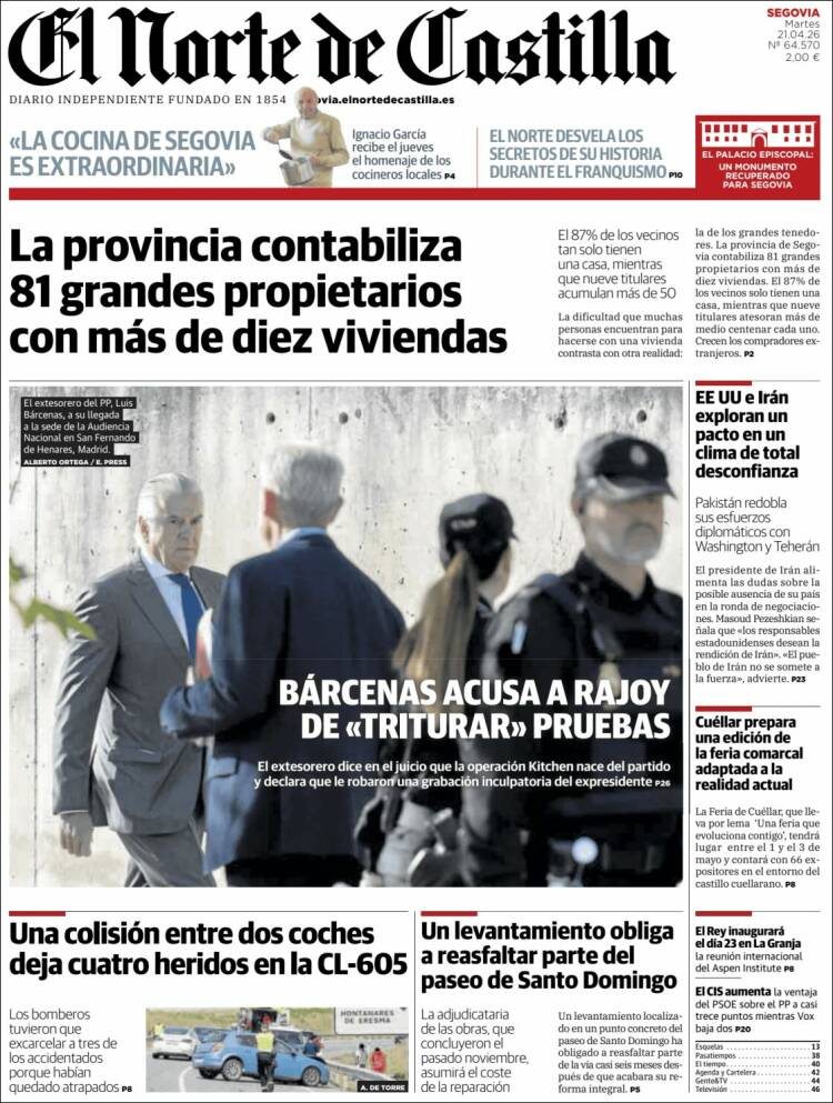 Portada de Norte de Castilla - Segovia (Espa&ntilde;a)