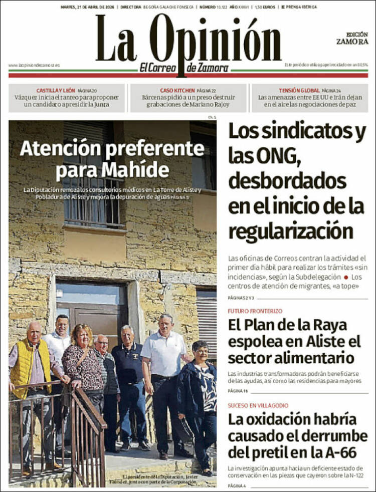 Portada de La Opinión - El Correo de Zamora (Espa&ntilde;a)