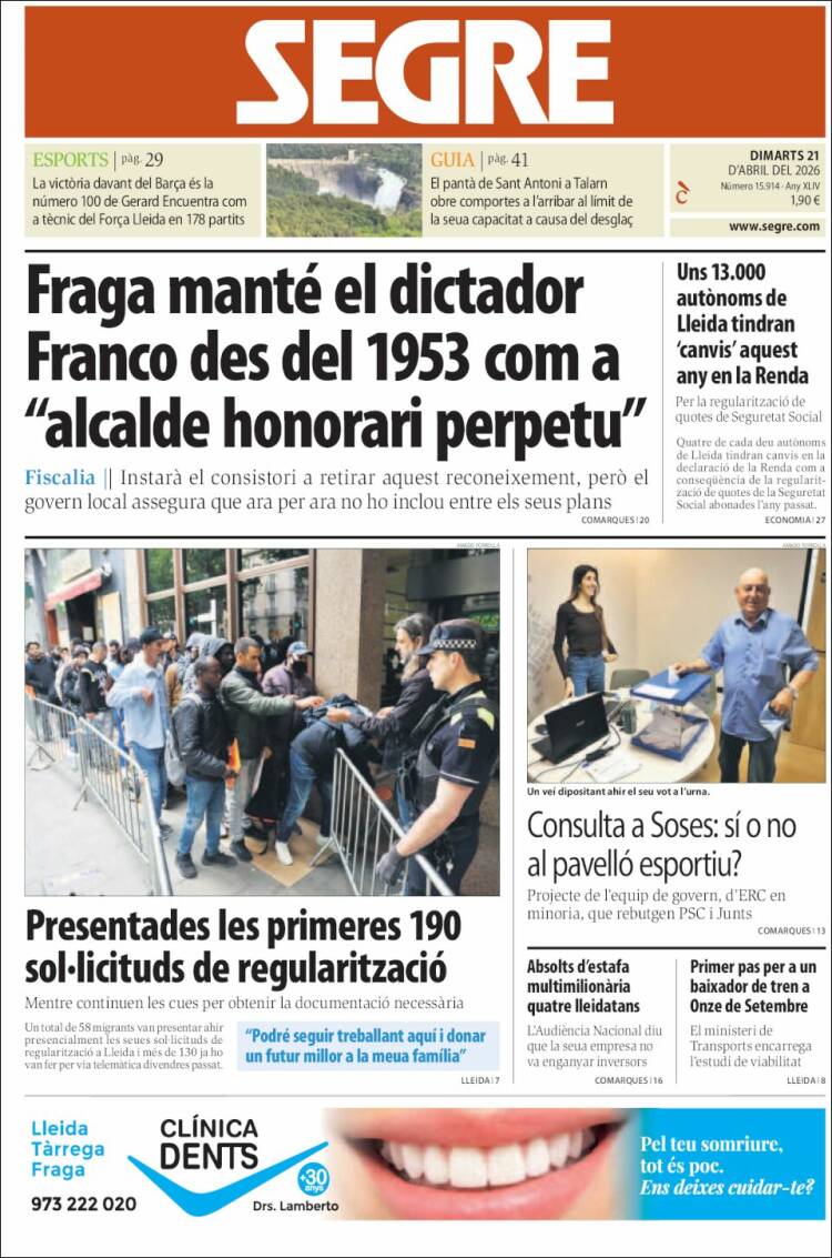 Portada de Segre (Espa&ntilde;a)