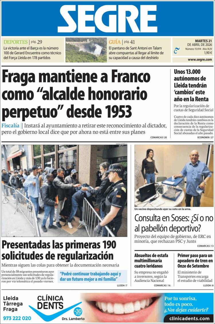 Portada de Segre  (Espa&ntilde;a)