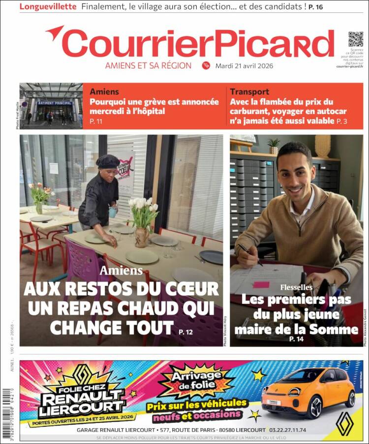 Portada de Courrier Picard (Francia)