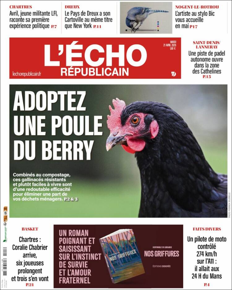 Portada de L'Echo Républicain (Francia)