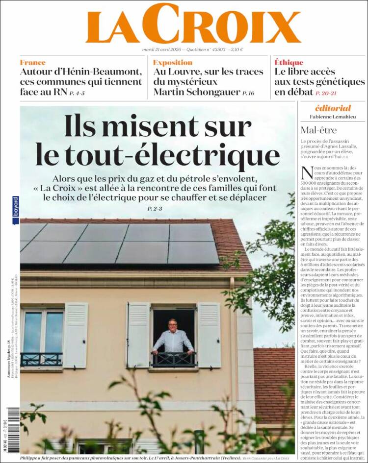 Portada de La Croix (Francia)