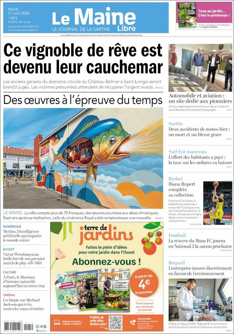 Portada de Le Maine Libre (Francia)