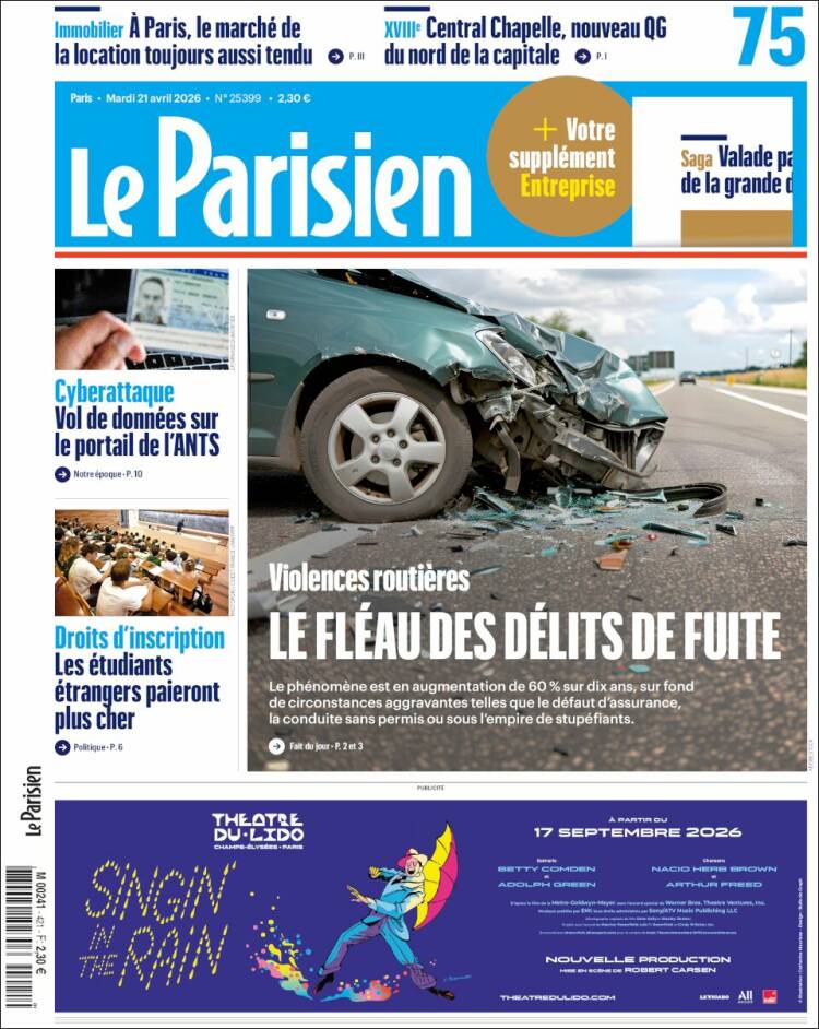 Portada de Le Parisien (Francia)
