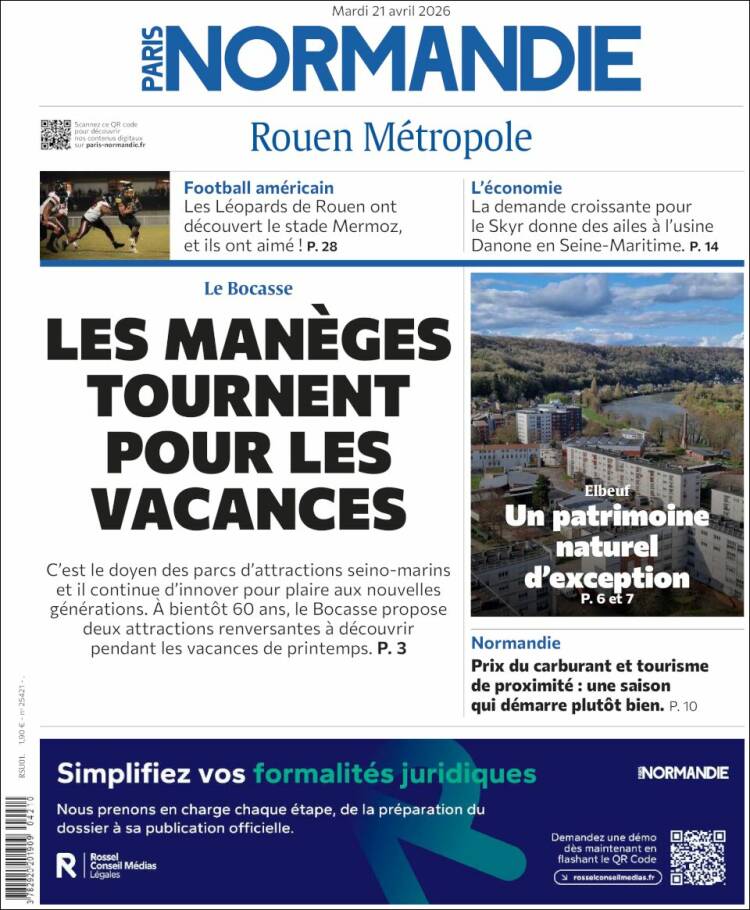 Portada de Paris Normandie (Francia)