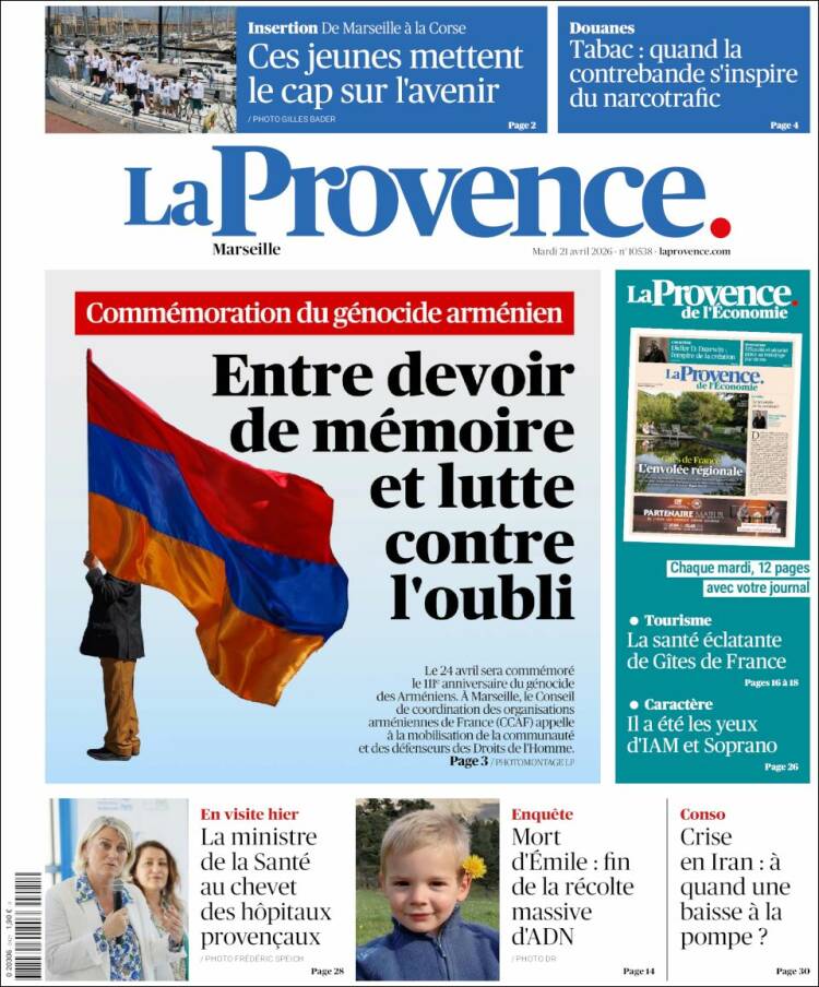 Portada de La Provence (Francia)