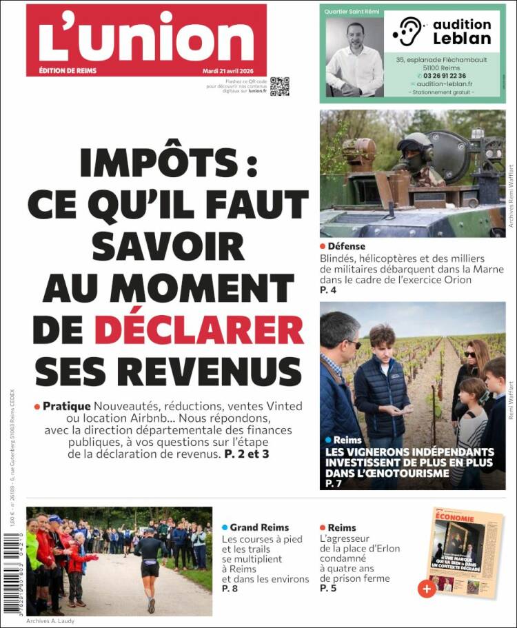 Portada de L'Union (Francia)