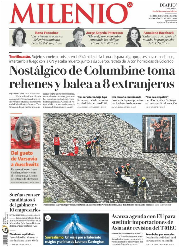 Portada de Milenio (M&eacute;xico)