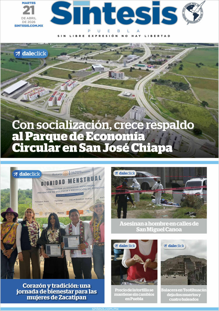 Portada de Síntesis - Puebla (M&eacute;xico)