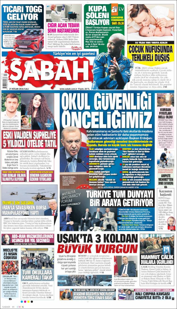 Portada de Sabah (Turqu&iacute;a)