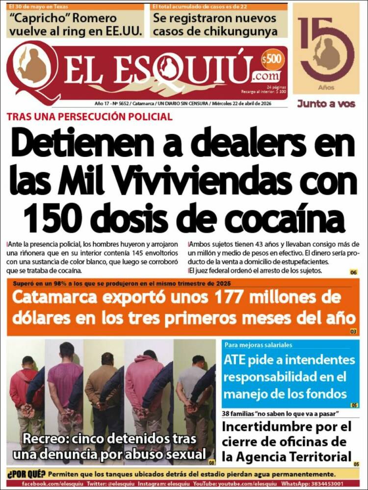 Portada de El Esquiu (Argentina)