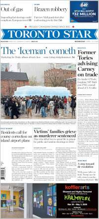 Portada de The Toronto Star (Canada)