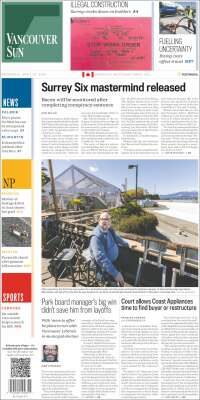 Portada de The Vancouver Sun (Canada)