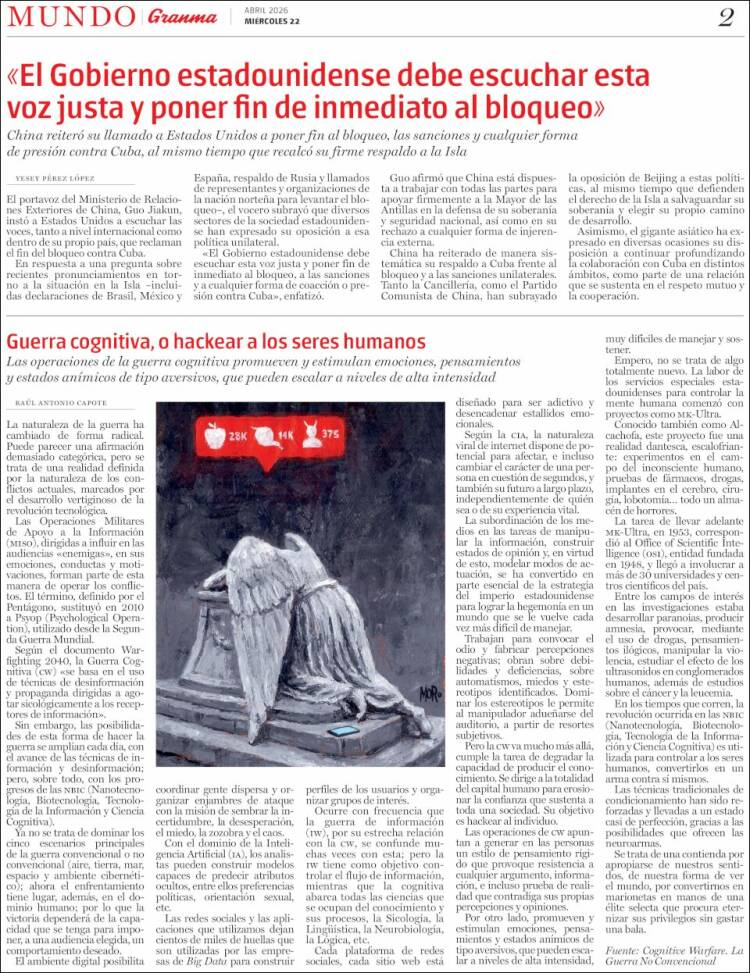 Portada de Granma (Cuba)