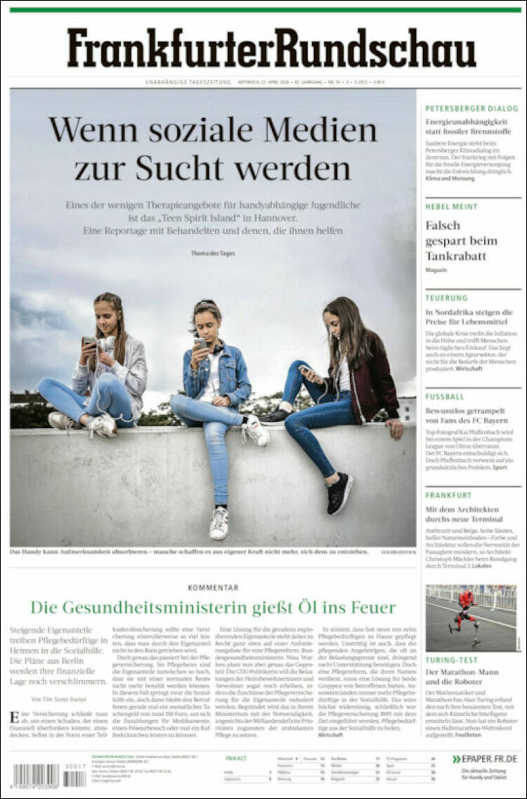 Portada de Frankfurter Rundschau (Alemania)