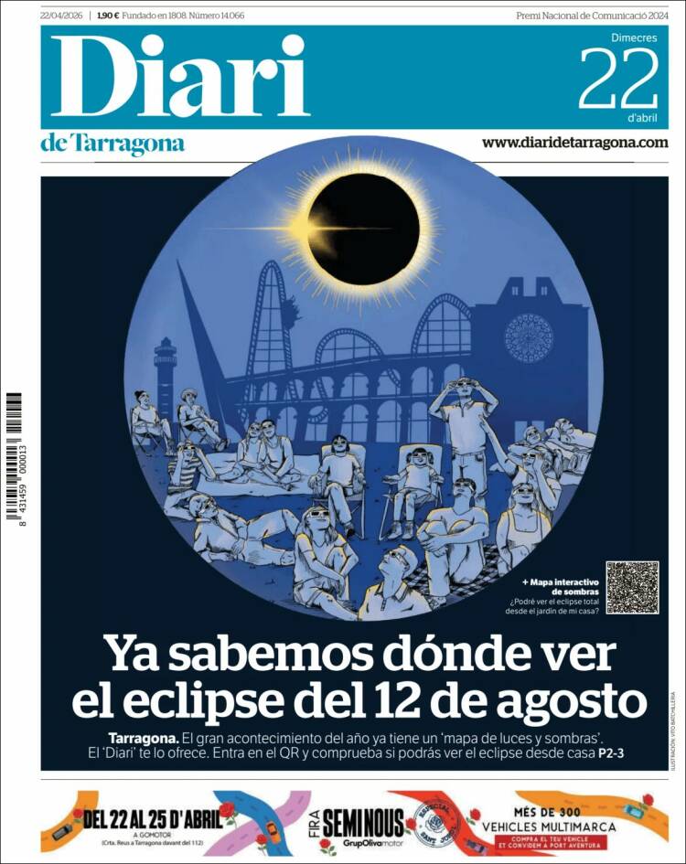Portada de Diari de Tarragona (Espa&ntilde;a)
