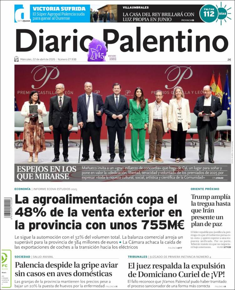 Portada de Diario Palentino (Espa&ntilde;a)