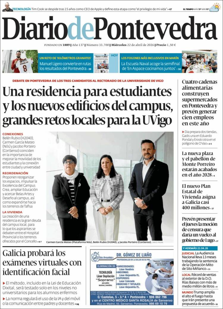 Portada de Diario de Pontevedra (Espa&ntilde;a)