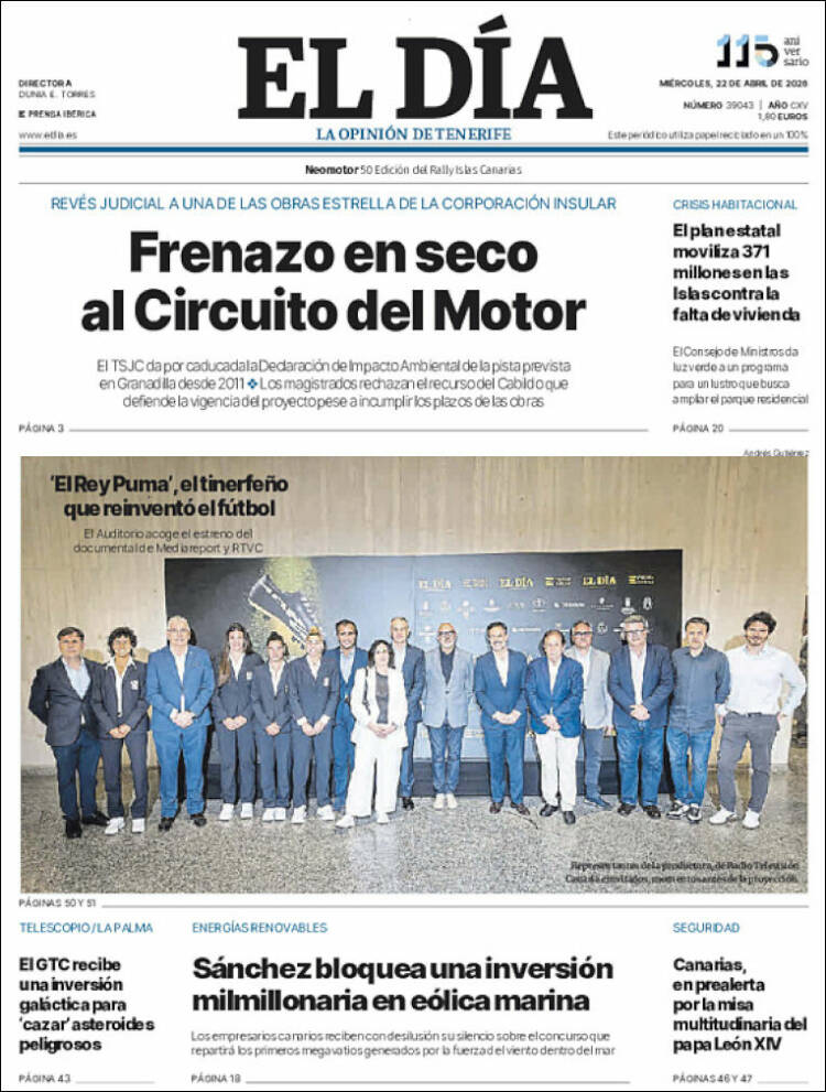 Portada de El Día (Spain)